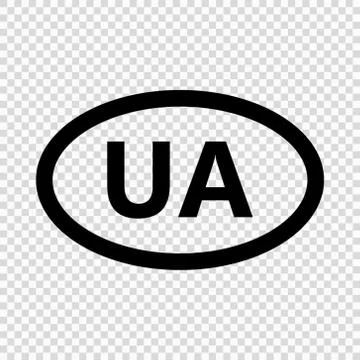 Ukraine code symbol. short country name. Domain name Stock-Illustration