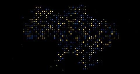 Ukraine Country Map with Generative Dots Stock Footage 312259900