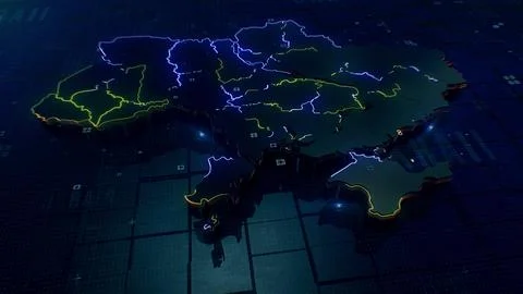 Ukraine digital map 4k  Stock-Fotos