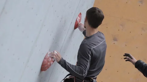 Ukraine, Dnipro. May 2017. Open climbing training. Stock Footage 127055307