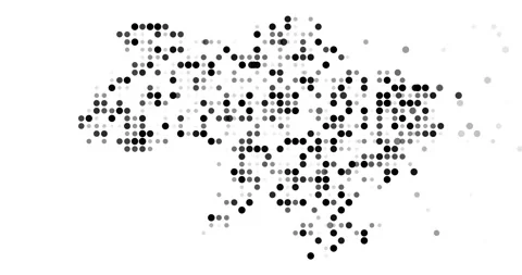 Ukraine Dot Map in Falling Motion Stock Footage 312259977