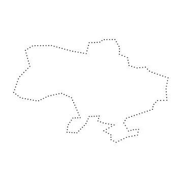 Ukraine dotted outline vector map Stock Illustration