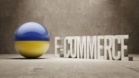 Ukraine. E-Commerce  Concept. Stock Illustration