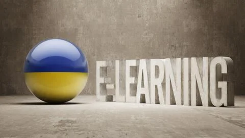 Ukraine. E-Learning  Concept Illustrazione stock
