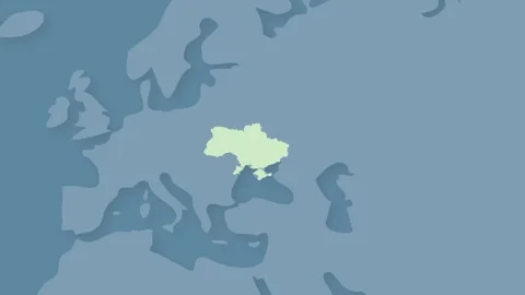 Ukraine Emerging from World Map Animation Eastern Europe Geography Видео 340557520
