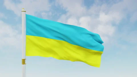 Ukraine flag 3d rendering Stockbeeldmateriaal 172337239