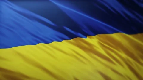 Ukraine flag 3d waving realistic background Stock Footage 235771406