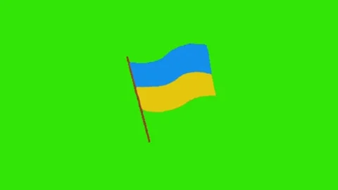 Ukraine flag animation on green screen 库存影片 334046293