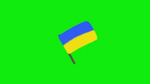 Ukraine flag animation on green screen 動画素材 335258794