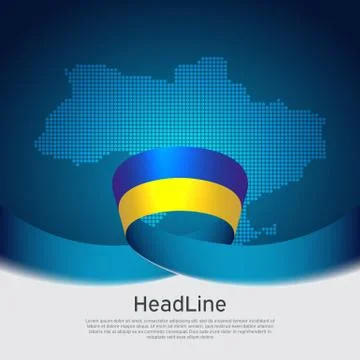 Ukraine flag background. Mosaic map. State ukrainian patriotic banner, business Stock Illustration