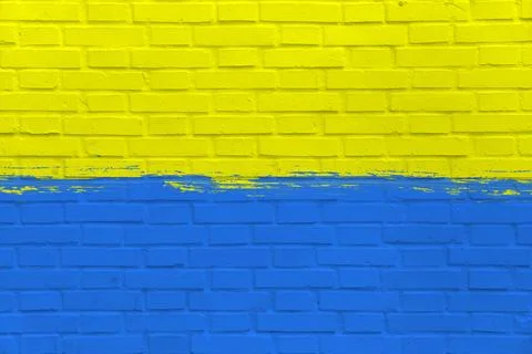 Ukraine flag on brick Wall Stock Illustration