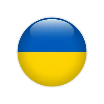 Ukraine flag on button Stock Illustration