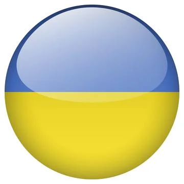 Ukraine flag button. Stock Illustration