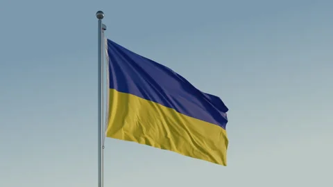 Ukraine Flag: Cinematic Loopable Motion with Blue Sky in 4K ProRes 422 HQ Stock Footage 267463084