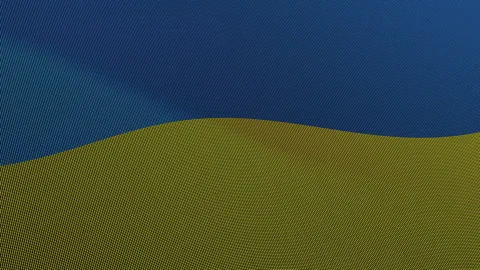 Ukraine Flag Digital Particle Waving Seamless Loop Animation Видео 339303603