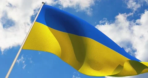 Ukraine flag with fabric texture. 3D remder. Stock Footage 234884031