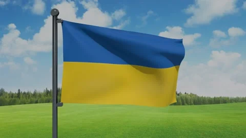 Ukraine Flag Stock Footage 153256612