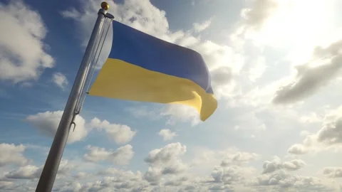 Ukraine Flag Stock Footage 219116678
