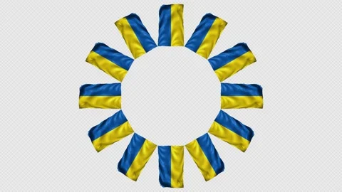 UKRAINE Flag form a circle 4 - Alpha Video stock 171737802
