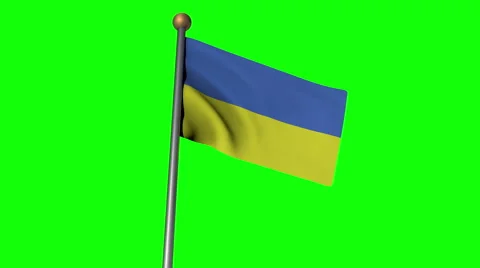 Ukraine flag in greenscreen 3d render Video stock 46876987