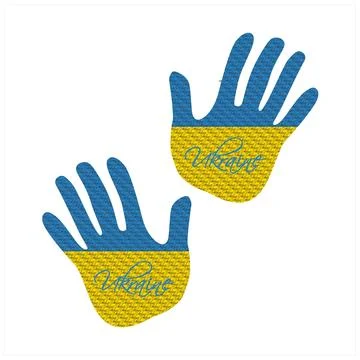 Ukraine flag hand vector Stock-Illustration