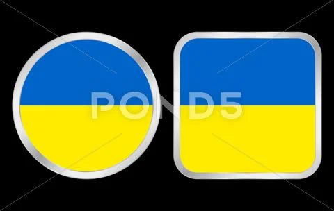 Ukraine flag icon Stock Illustration