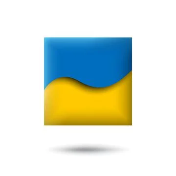 Ukraine flag icon in shape of square. Abstract waving flag ukraine. Vector icon Illustrazione stock