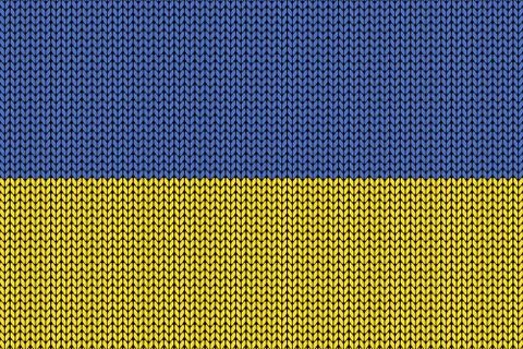Ukraine flag in knitting pattern Illustrazione stock