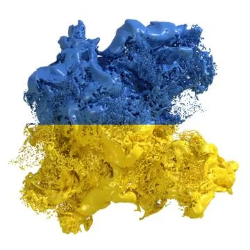 Ukraine flag liquid Stock Illustration