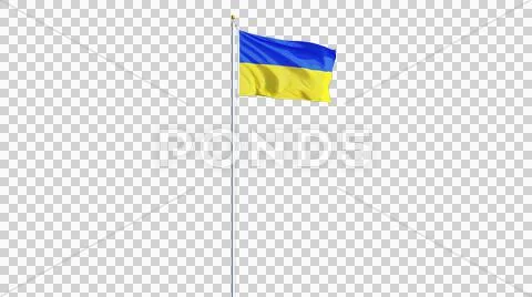Ukraine flag, long shot, isolated with alpha channel Stock Photos