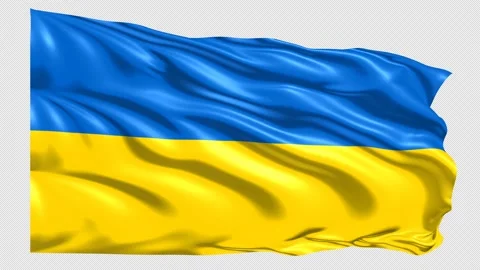 Ukraine Flag Loop 4K UHD 3840 x 2160 with alpha channel Stock Footage 221485718