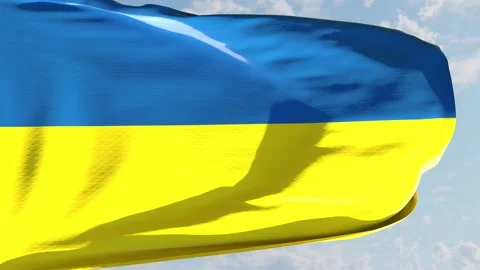 Ukraine Flag Loop. Ukraine flag waving in the wind. Seamless endless infinite Video stock 220298754