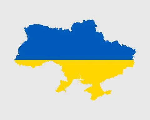 Ukraine Flag Map. Map of Ukraine with the Ukrainian country banner Stock Illustration