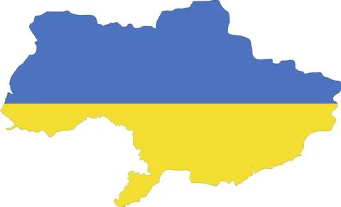 Ukraine Flag in Map, Ukraine Map with Flag, Nation Flag of Ukraine, Ukraine m Stock Illustration