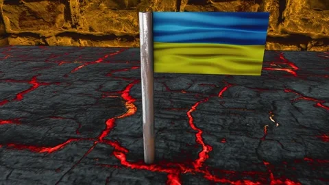 Ukraine Flag Post - Orbiting Shot Stock-Footage 270537608