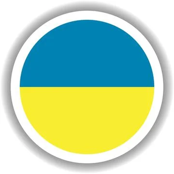 Ukraine flag round shape Stock Illustration