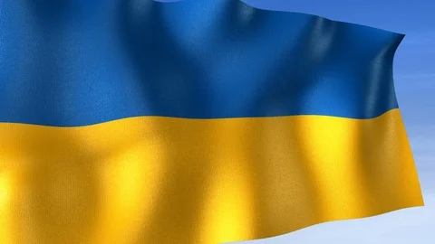 Ukraine Flag - Set of 3 Angles with Masks [3WaveSeries] Stock Footage 102777980