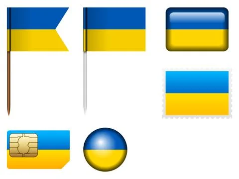 Ukraine flag set Stock Illustration