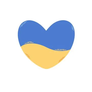 Ukraine flag in the shape of heart. Save Ukraine, Support Ukraine Stockillustratie