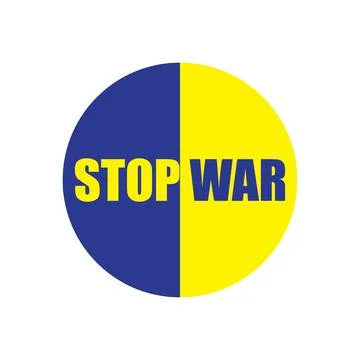 Ukraine flag with stop war text Stock Illustration