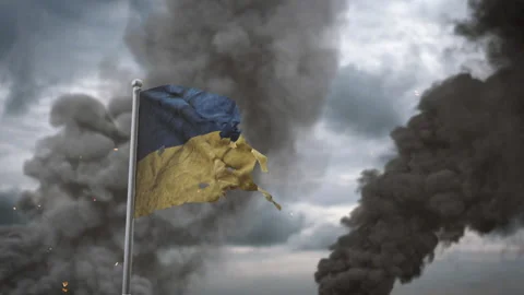 Ukraine flag war Stock Footage 204016090