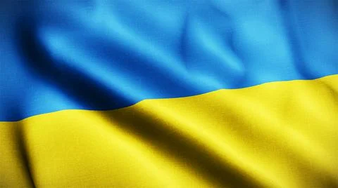 Ukraine flag waving 3d render illustration 库存插图