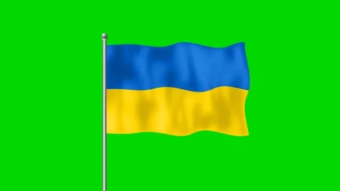 ukraine flag waving in the wind on green... | Stock Video | Pond5