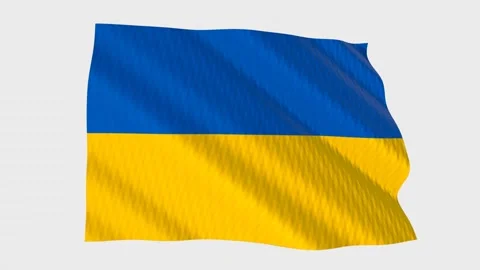Ukraine flag waving in the wind on a grey background 스톡 동영상 343220986