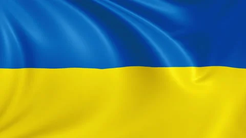 Ukraine flag waving in the wind with high quality texture in 4K Stock Footage 130428137