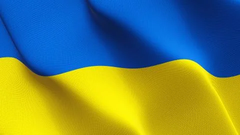 Ukraine flag waving on wind. Stock Illustration