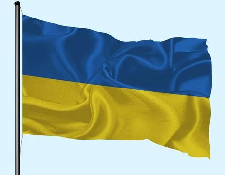Ukraine Flag Wind Waving With Pole Stock Illustration