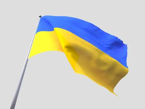 Ukraine flying flag isolate on white background 스톡 일러스트