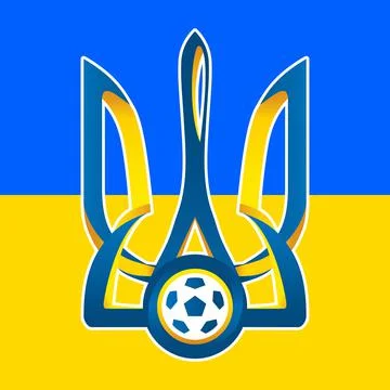 Ukraine football federation logo with national flag Stock Illustration