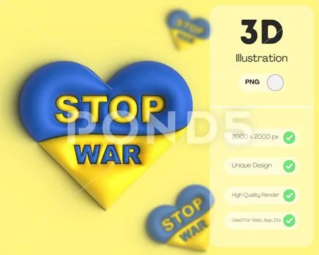 Ukraine heart Plantilla PSD